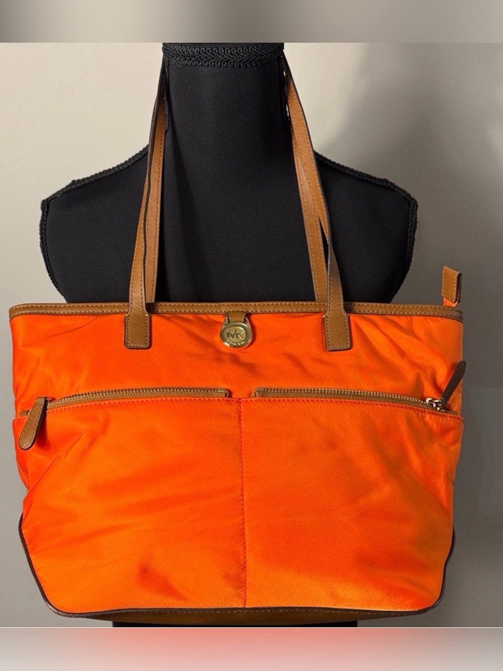 Michael Kors Kempton Medium nylon Vibrant Clementine Orange Tote